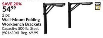 Princess Auto 2 pc wall-mount folding workbench brackets offer
