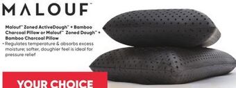 Sleep Country Malouf zoned activedough + bamboo charcoal pillow or malouf zoned dough + bamboo charcoal pillow offer