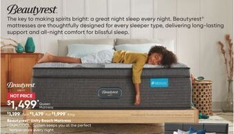 Sleep Country Beautyrest unity beach mattress offer