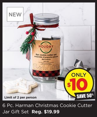 Kitchen Stuff Plus 6 pc. harman christmas cookie cutter jar gift set offer