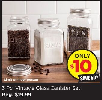 Kitchen Stuff Plus 3 pc. vintage glass canister set offer