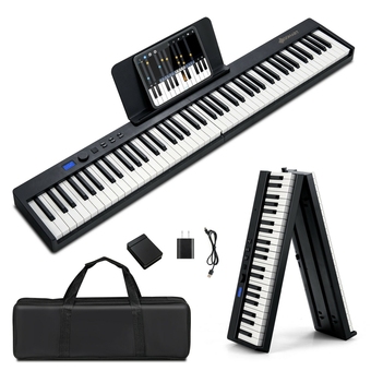 Best Buy Gymax 88-key folding electric piano keyboard semi weighted full size midi offer