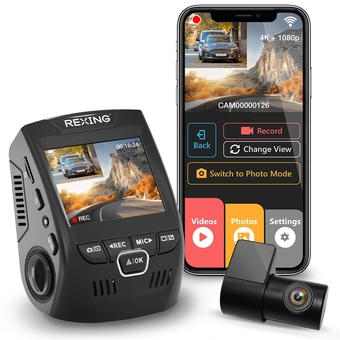 Best Buy Rexing v1p 4k 2.4" lcd uhd 4k dual channel wi-fi dash cam offer