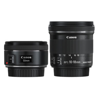 Best Buy Canon ef 50mm f/1.8 & ef-s 10-18mm f/4.5-5.6 dslr lens bundle offer