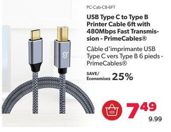 Shopper+ Usb type c to type b printer cable 6ft with 480mbps fast transmission - primecables offer