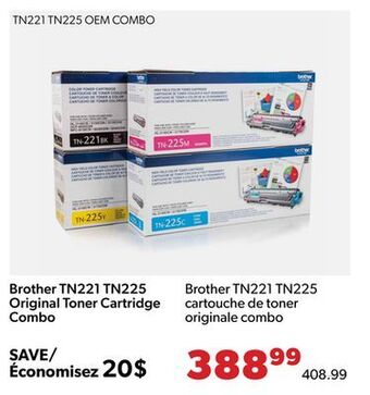 Shopper+ Brother tn221 tn225 original toner cartridge combo offer