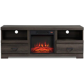 The Brick Asher 60" tv stand with log fireplace offer