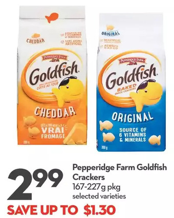 Longo's Pepperidge farm goldfish crackers offer