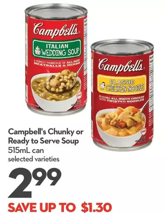 Longo's Campbell's chunky or ready to serve soup offer