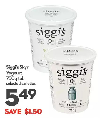 Longo's Siggi's skyr yogurt offer