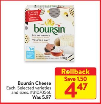 Walmart Boursin cheese offer