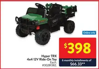 Walmart Hyper trx 4x4 12v ride-on toy offer