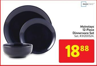 Walmart Mainstays 12-piece dinnerware set offer