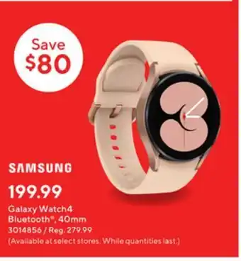 Staples Samsung galaxy watch4 bluetooth - 40mm - pink gold offer