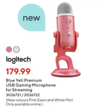 Staples Logitech® blue yeti premium usb gaming microphone for streaming offer