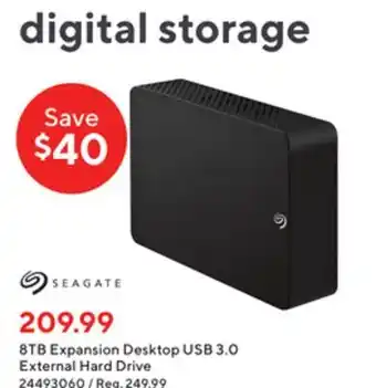 Staples Seagate 8tb expansion desktop usb 3.0 external hard drive offer