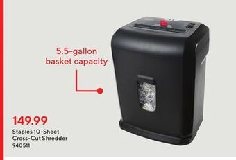 Staples Staples 10-sheet cross-cut shredder offer