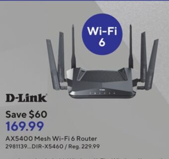 Staples D link ax5400 mesh wi fi 6 router offer