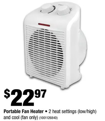 Home Depot Portable fan heater offer