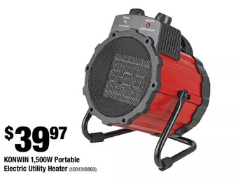 Home Depot Konwin 1,500w portable electric utility heater offer