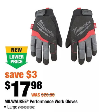 Home Depot Milwaukee performance work gloves offer