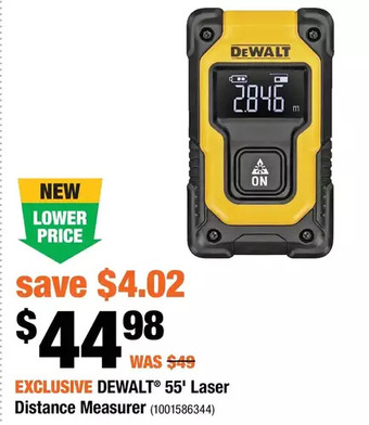 Home Depot Dewalt 55' laser distance measurer offer
