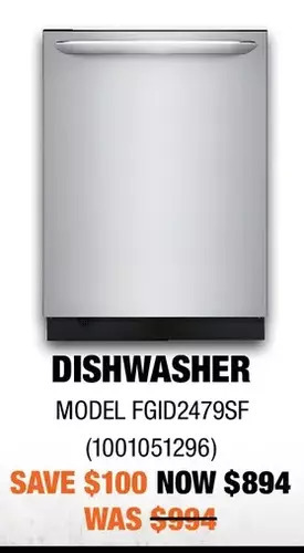 Home Depot Frigidaire gallery dishwasher offer