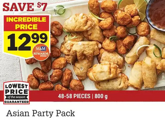 M & M Food Market Asian party pack offer