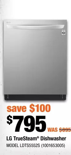 Home Depot Lg truesteam dishwasher offer
