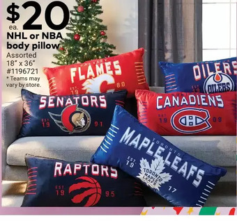Giant Tiger Nhl or nba body pillow offer