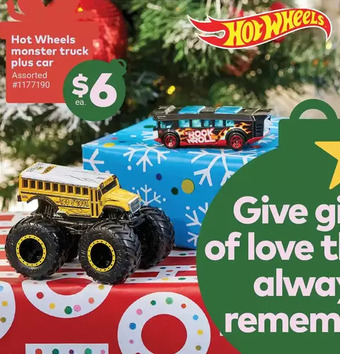 Giant Tiger Hot wheels monster truck plus car offer