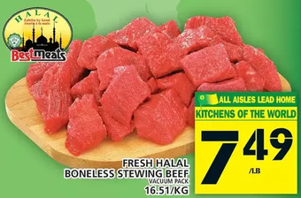 Food Basics Fresh halal boneless stewing beef offer