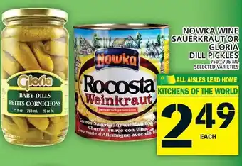 Food Basics Nowka wine sauerkraut or gloria dill pickles offer