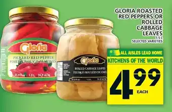 Food Basics Gloria roasted red peppers or rolled cabbage leaves offer