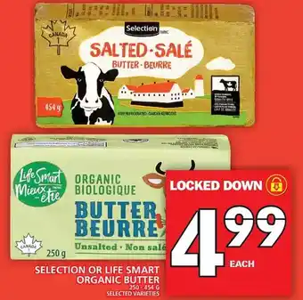 Food Basics Selection or life smart organic butter offer
