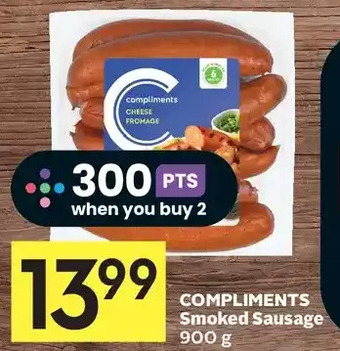 Foodland Compliments smoked sausage offer