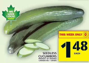 Food Basics Seedless cucumbers offer