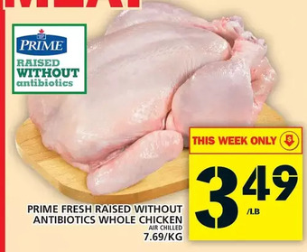 Food Basics Prime fresh raised without antibiotics whole chicken offer