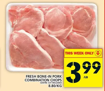 Food Basics Fresh bone-in pork combination chops offer