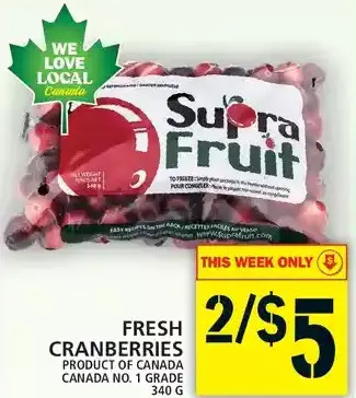 Food Basics Fresh cranberries offer