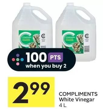 Foodland Compliments white vinegar offer