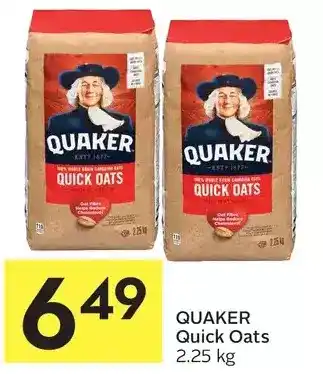 Foodland Quaker quick oats offer