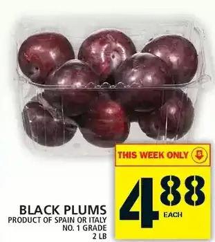 Food Basics Black plums offer