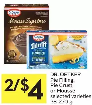 Foodland Dr. oetker pie filling, pie crust or mousse offer