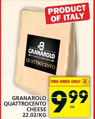 Food Basics Granarolo quattrocento cheese offer