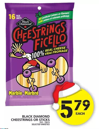 Food Basics Black diamond cheestrings or sticks offer