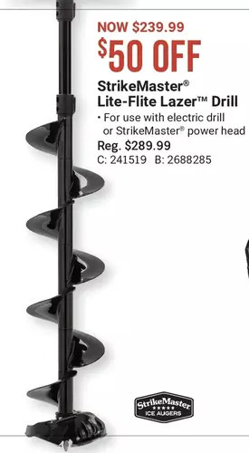 Cabela's Strikemaster lite-flite lazer drill offer