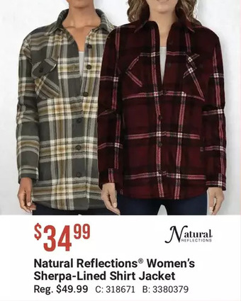 Cabela's Natural reflections women's sherpa-lined shirt jacket offer