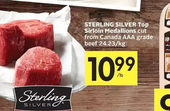 Foodland Sterling silver top sirloin medallions offer