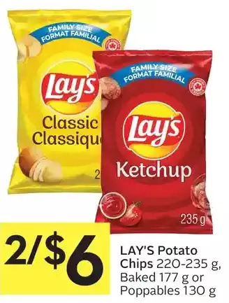 Foodland Lay's potato chips, baked or poppables offer